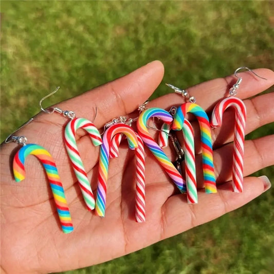 Xmas Candy Cane Earrings